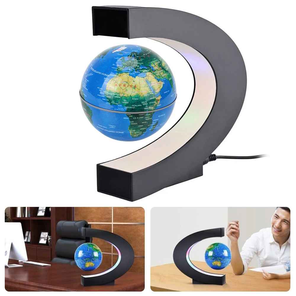 C-Shape Magnetic Levitation Floating Globe with LED Lights