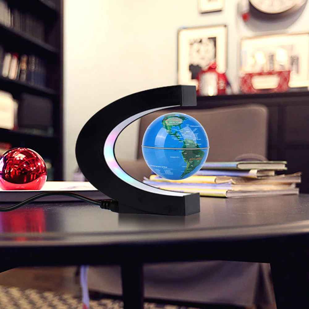 C-Shape Magnetic Levitation Floating Globe with LED Lights